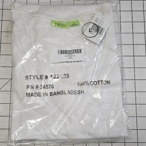 Fresh White Short Sleeve Tee LG NIP